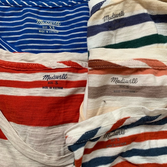 5 Madewell Striped Tees / Tanks, Small - Picture 2 of 13
